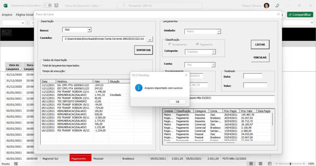 projeto de consultoria em excel